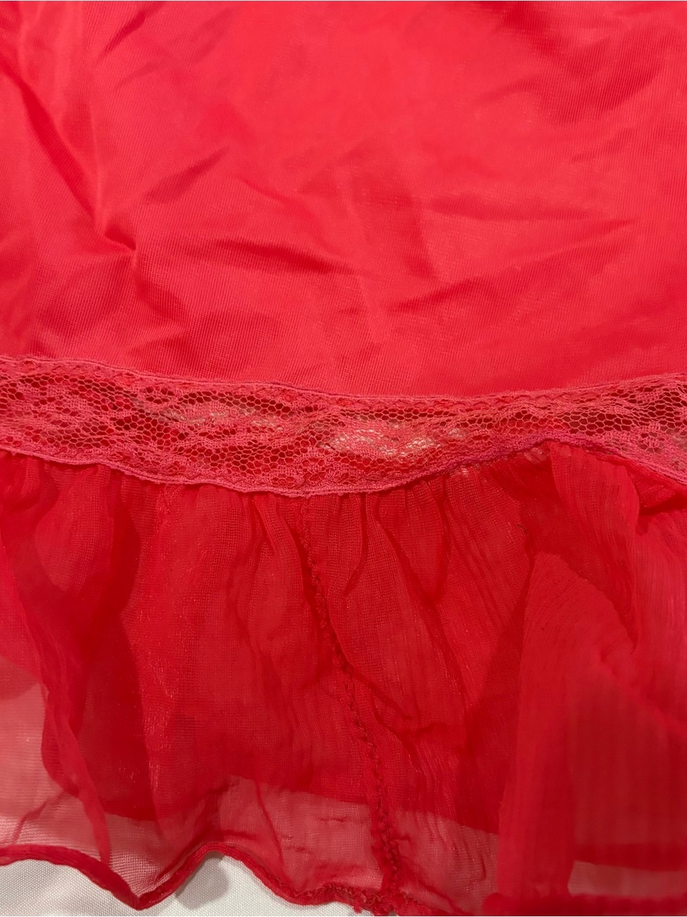 Vintage Coral Pink Slip Skirt Womens S/M Feminine Romantic Coquette Victorian - Picture 3 of 5